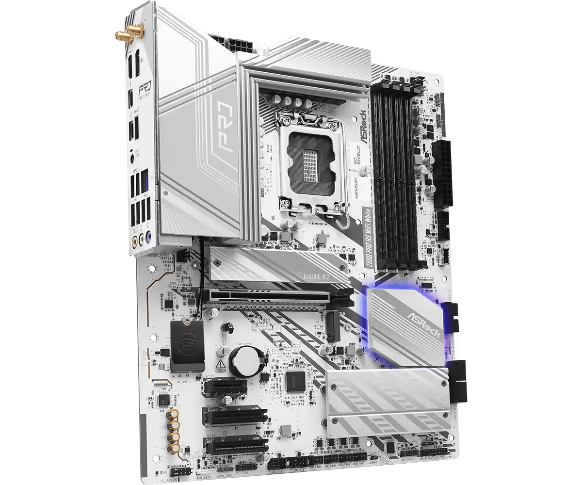 ASRock Z890 Pro RS WiFi White LGA1851 Socket Gaming Motherboard - Vektra Computers LLC ASRock Z890 Pro RS WiFi White LGA1851 Socket Gaming Motherboard - Vektra Computers LLC